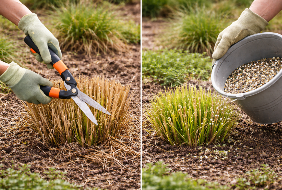 Ako správne rezať okrasné trávy na jar